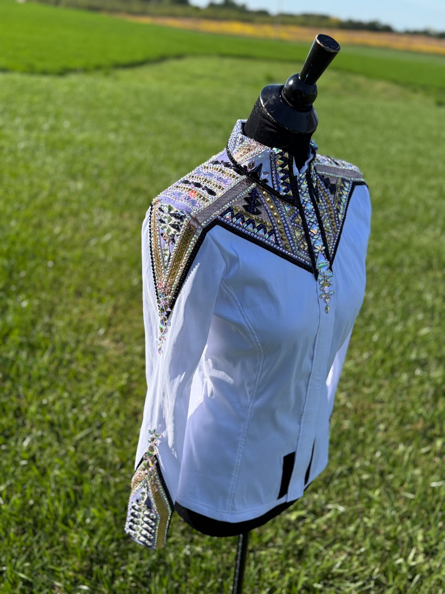 Kara Langeland White, Lilac & Gold 1/2 Sleeve - Medium/Large