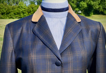 Load image into Gallery viewer, Navy &amp; Camel Plaid w/ Piping &amp; Camel Velvet - Size 12
