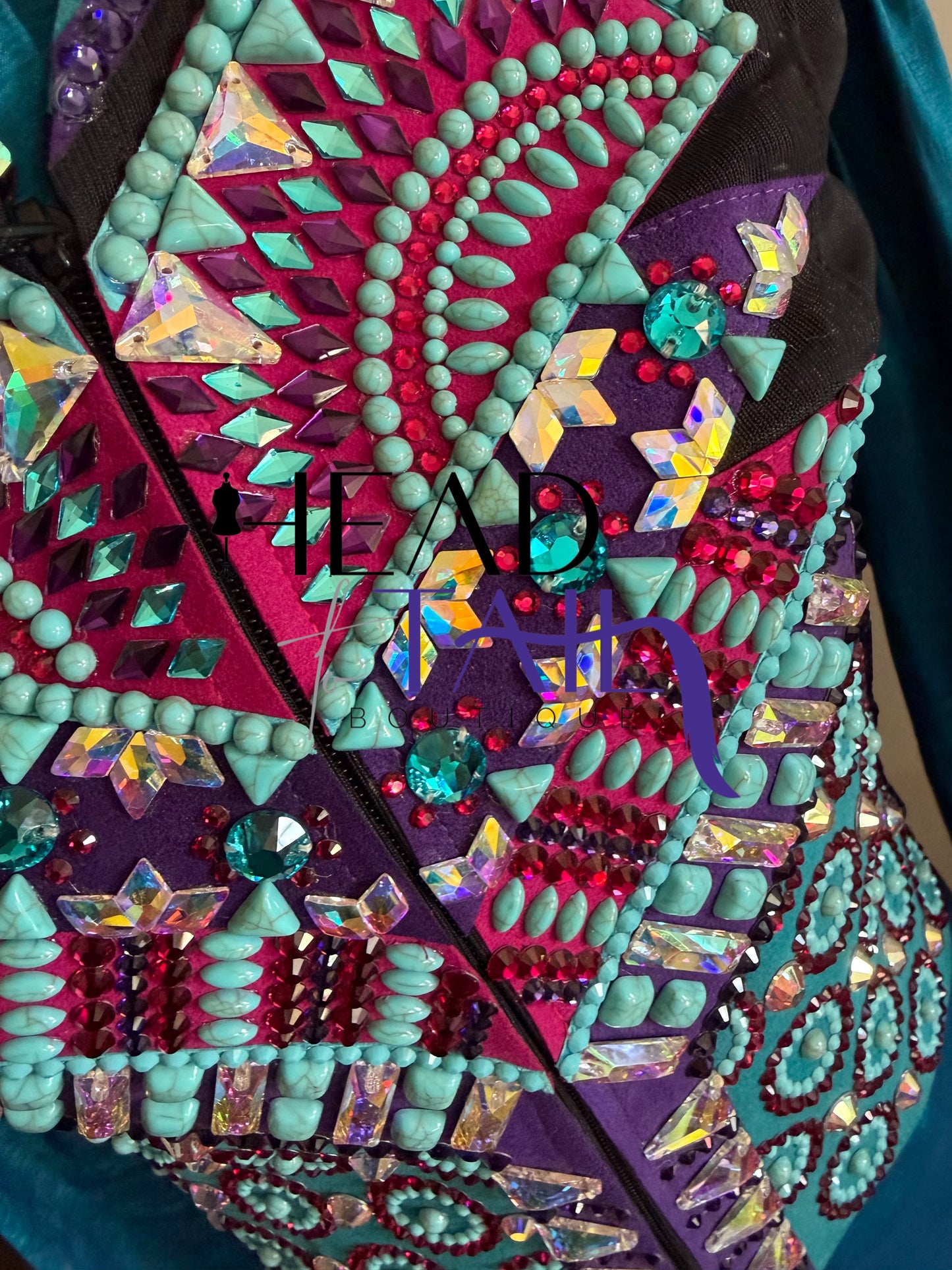 Kevin Garcia Originals Teal, Purple, Magenta & Turquoise Shirt & Bolero - Size 6/8