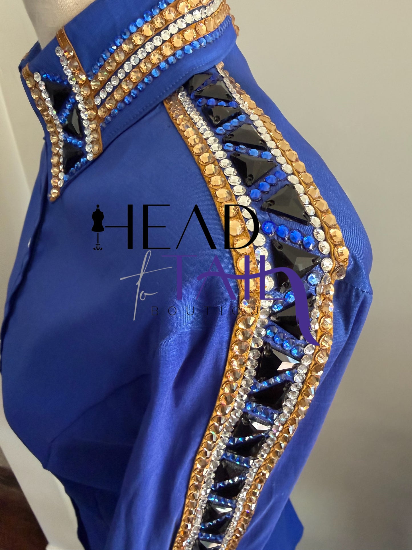 Kevin Garcia Originals Royal Blue, Gold, Crystal & Black Full Sleeve - Ape 8/10