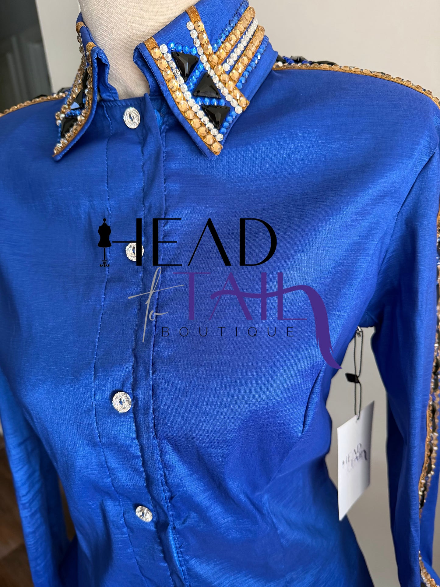 Kevin Garcia Originals Royal Blue, Gold, Crystal & Black Full Sleeve - Ape 8/10