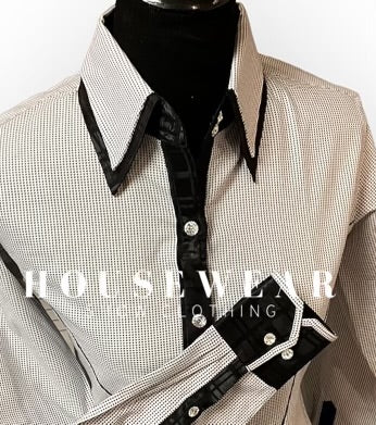 HouseWear Tailored Collection White & Black Print - Medium