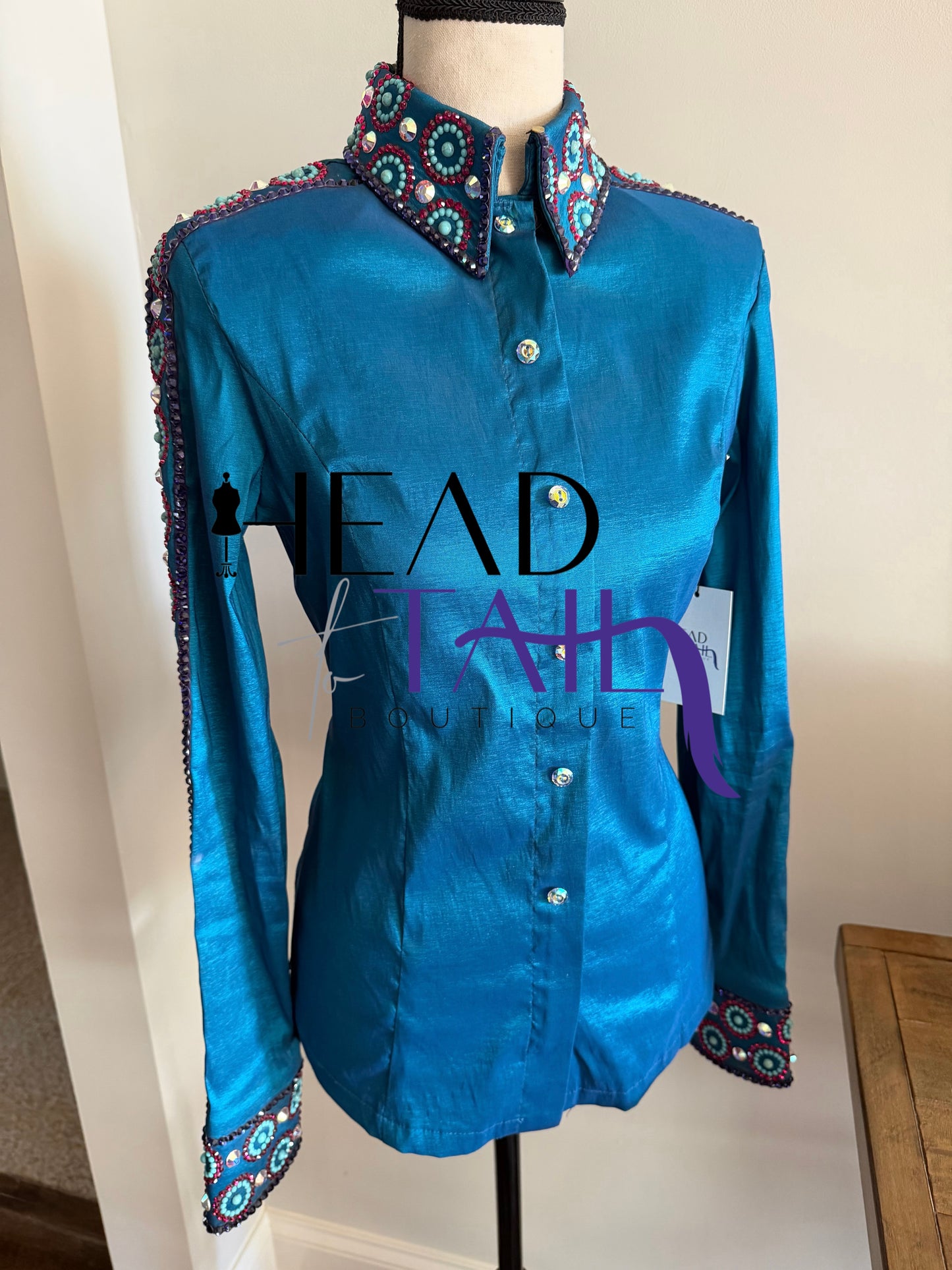 Kevin Garcia Originals Teal, Purple, Magenta & Turquoise Shirt & Bolero - Size 6/8