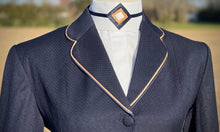 Load image into Gallery viewer, White: Thick Navy Stripe &amp; Gold/Navy Diamond Collars - Size 38
