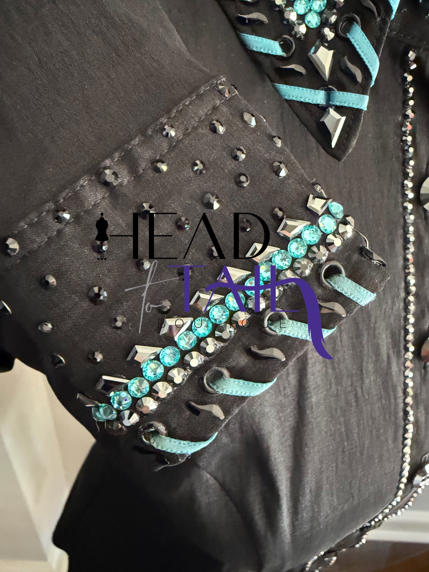 Lindsey James Black w/Blue Whip Stitch & Yoke- X-Small/Small