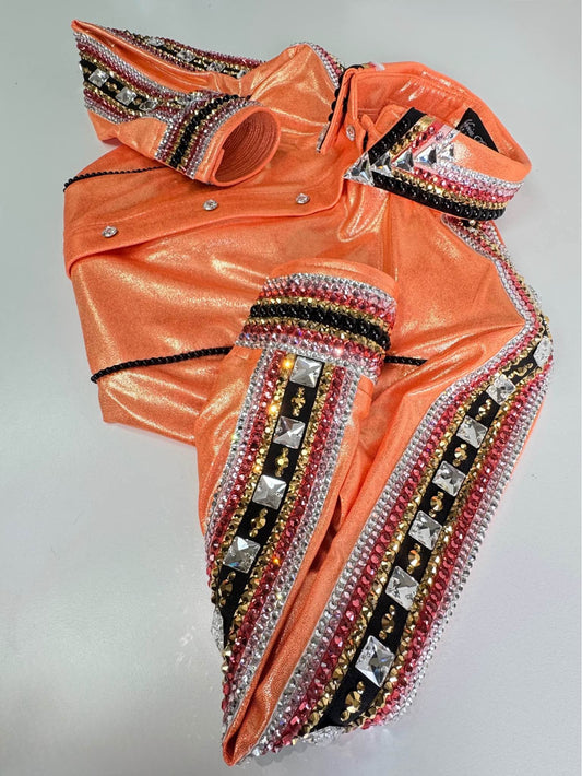 Kevin Garcia Originals Metallic Orange, Pinks, Silver & Gold Full Sleeve - Size 8