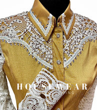 Load image into Gallery viewer, Housewear Show Clothing Gold &amp; Lace Day Shirt - Small/Medium
