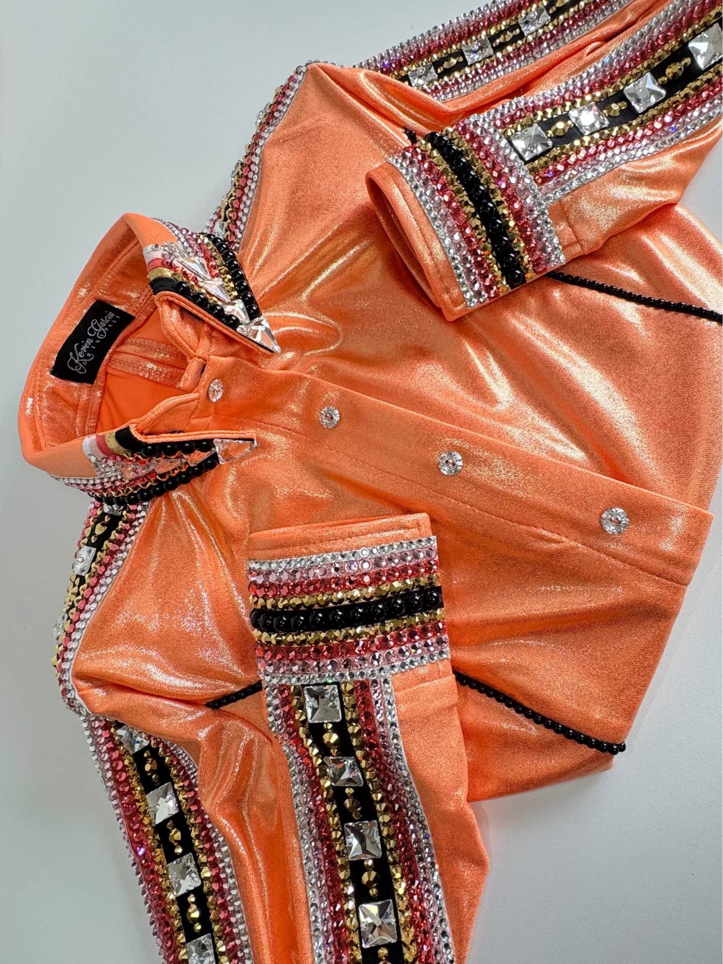 Kevin Garcia Originals Metallic Orange, Pinks, Silver & Gold Full Sleeve - Size 8