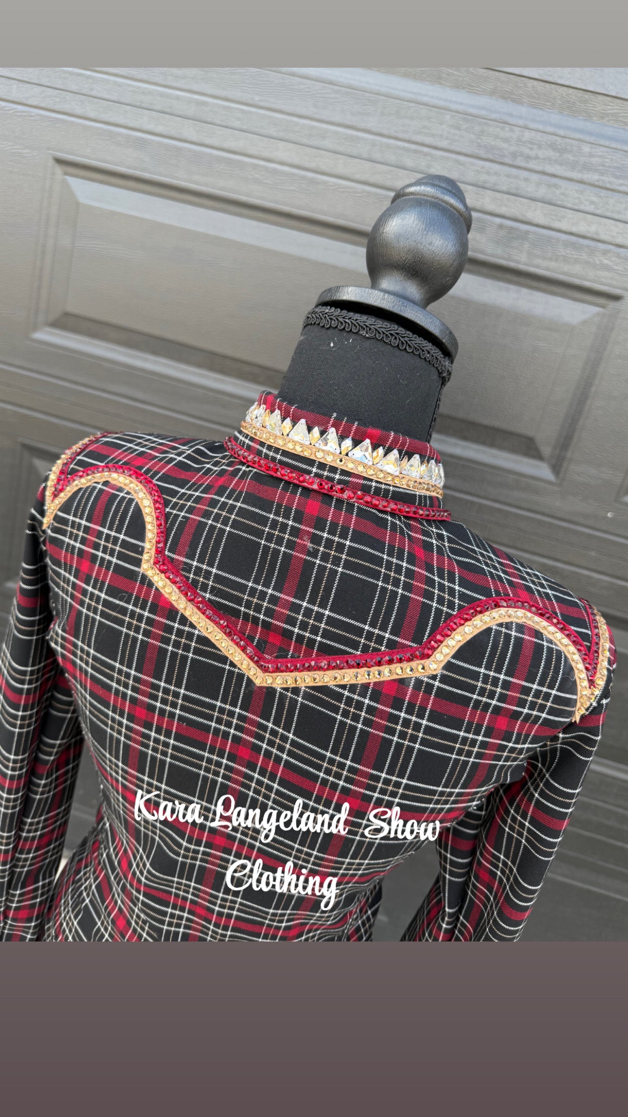 Kara Langeland Black Base w/Burgundy Plaid Print + X-Small/Small