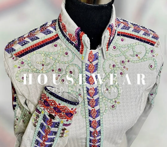 Housewear Show Clothing Silver, Mint & Purple  - Small/Medium