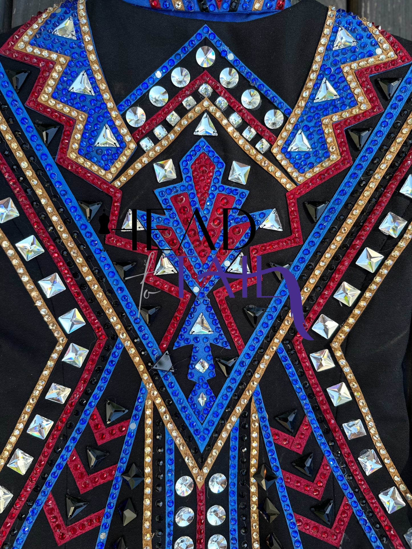 One of a kind Royal Blue, Red, Gold Vest Set - YOUTH - FINAL SALE