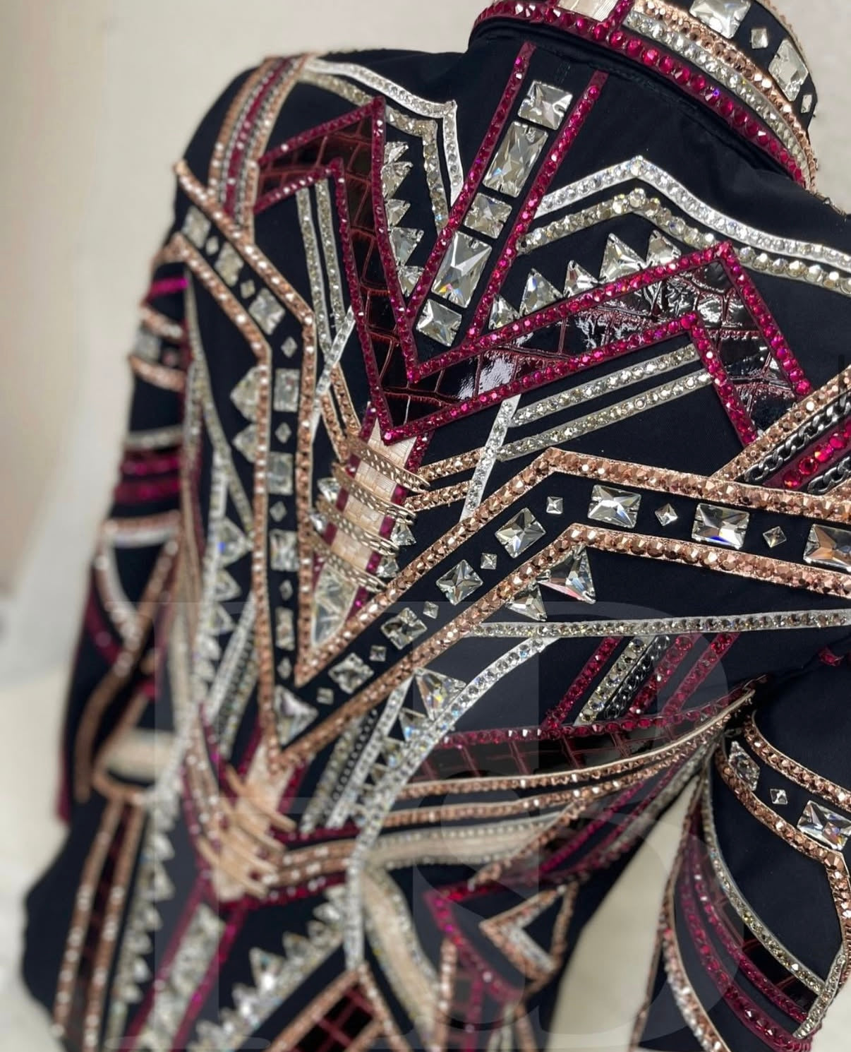 Horse Show Beauty Designs Berry, Rose Gold & Black Showmanship - XL SHORT