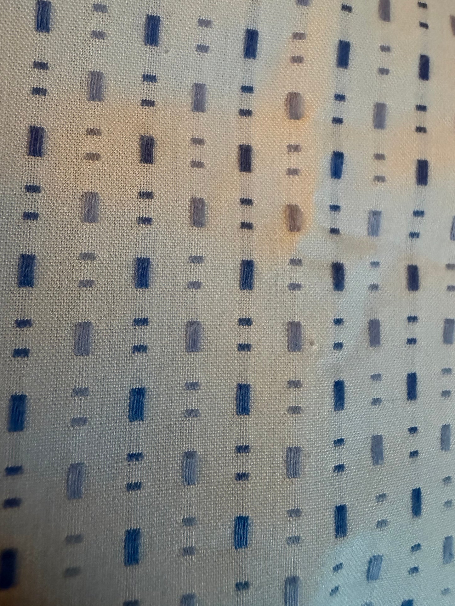 Boo Yah White w/Blue Print Hunt Shirt with Thick Navy Ribbon Piping and Navy/Silver V Collars - Size 38