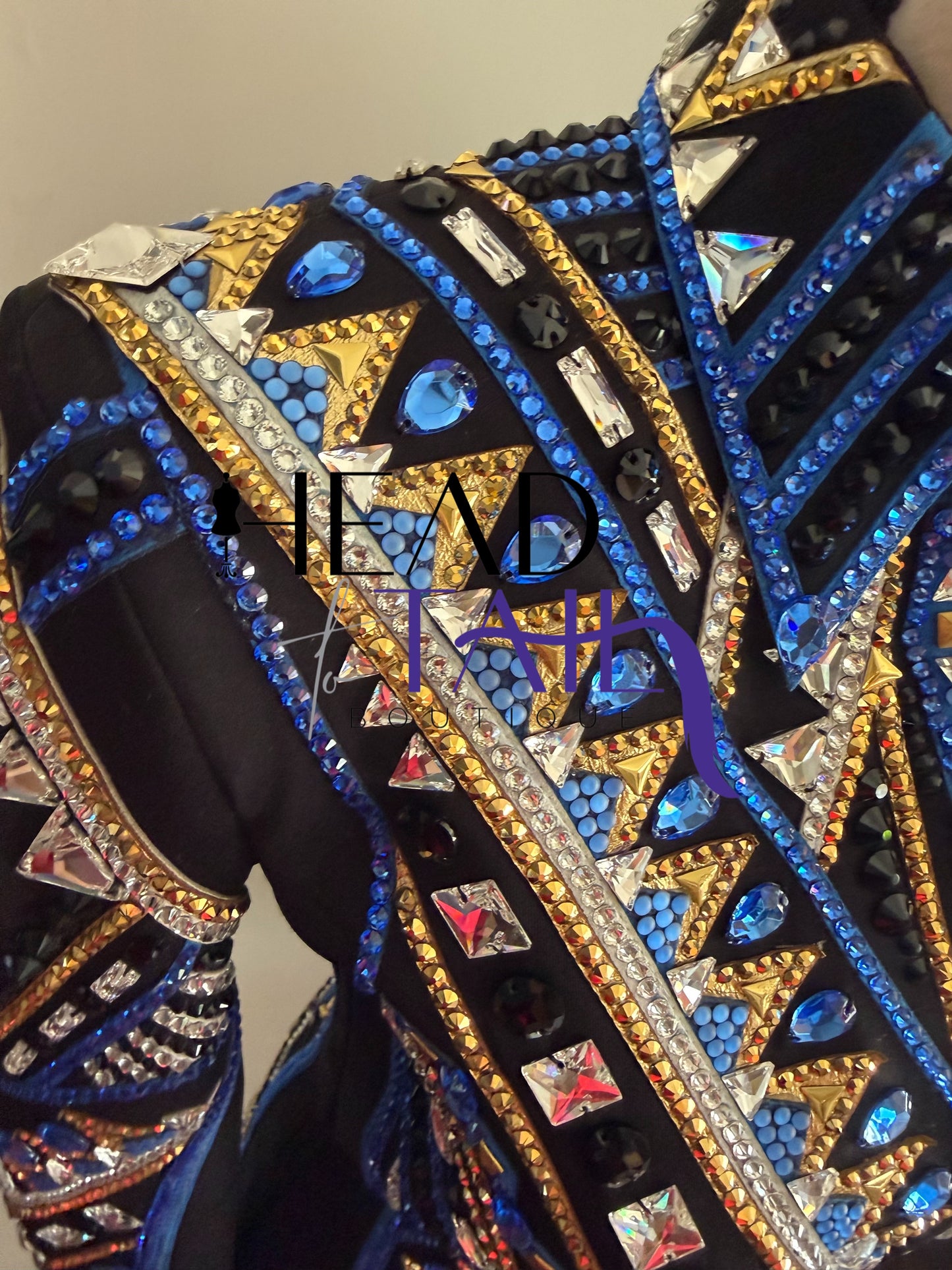 Lindsey James Show Clothing Blues, Gold & Black Showmanship Jacket - X-Small/Small