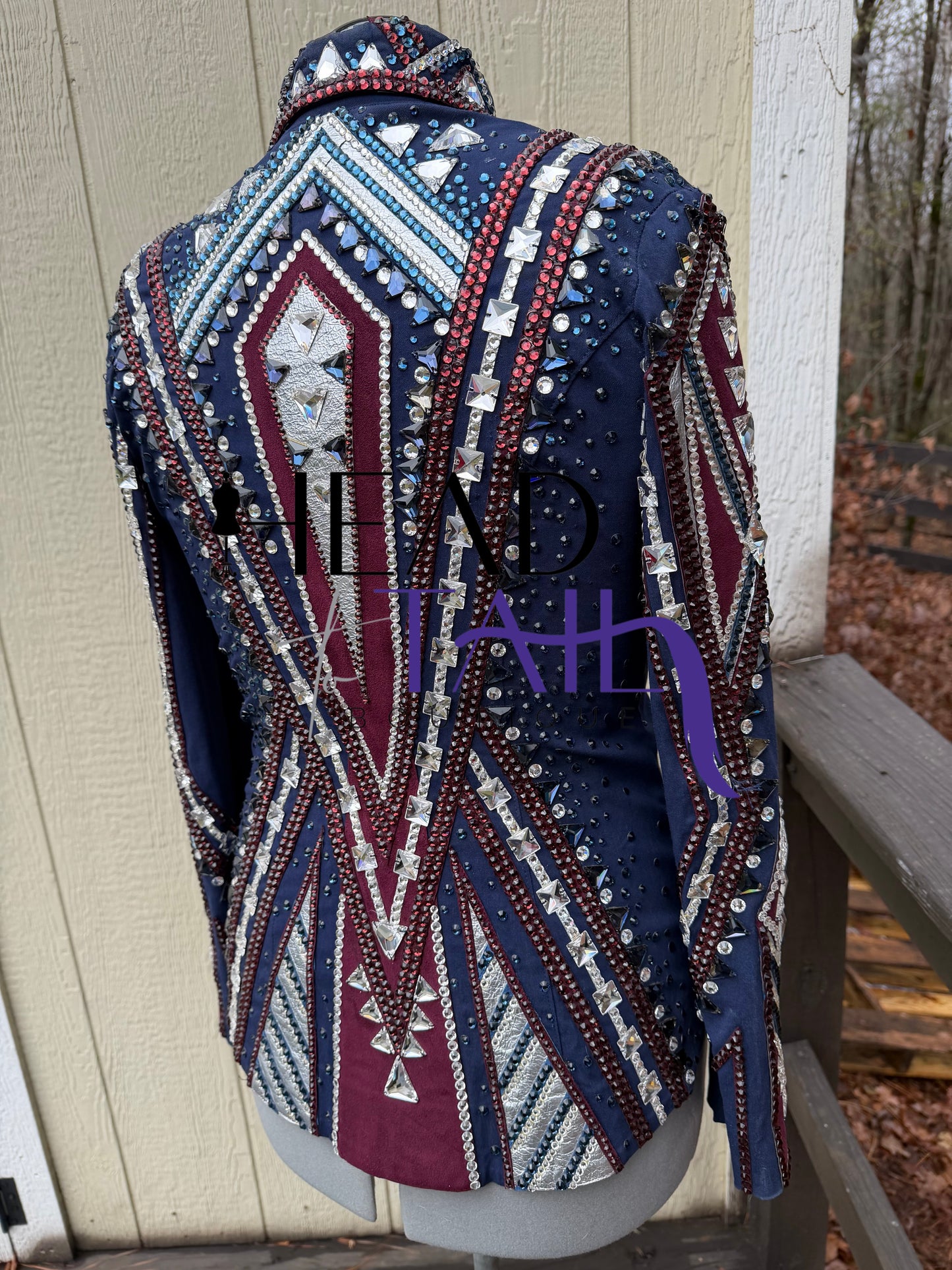 Kevin Garcia Originals Navy, Silver & Burgundy Showmanship Jacket - Apx 12/14