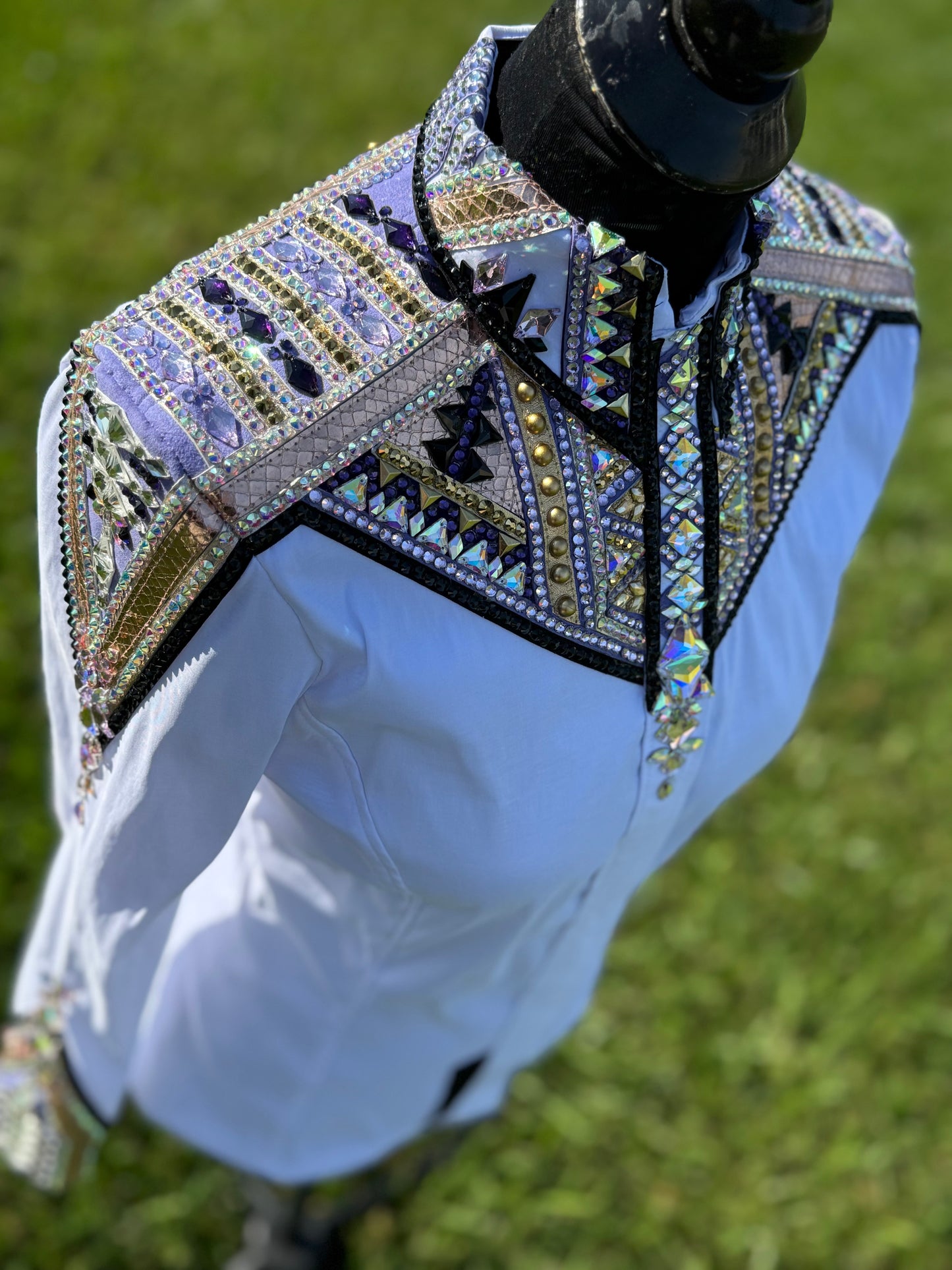 Kara Langeland White, Lilac & Gold 1/2 Sleeve - Medium/Large