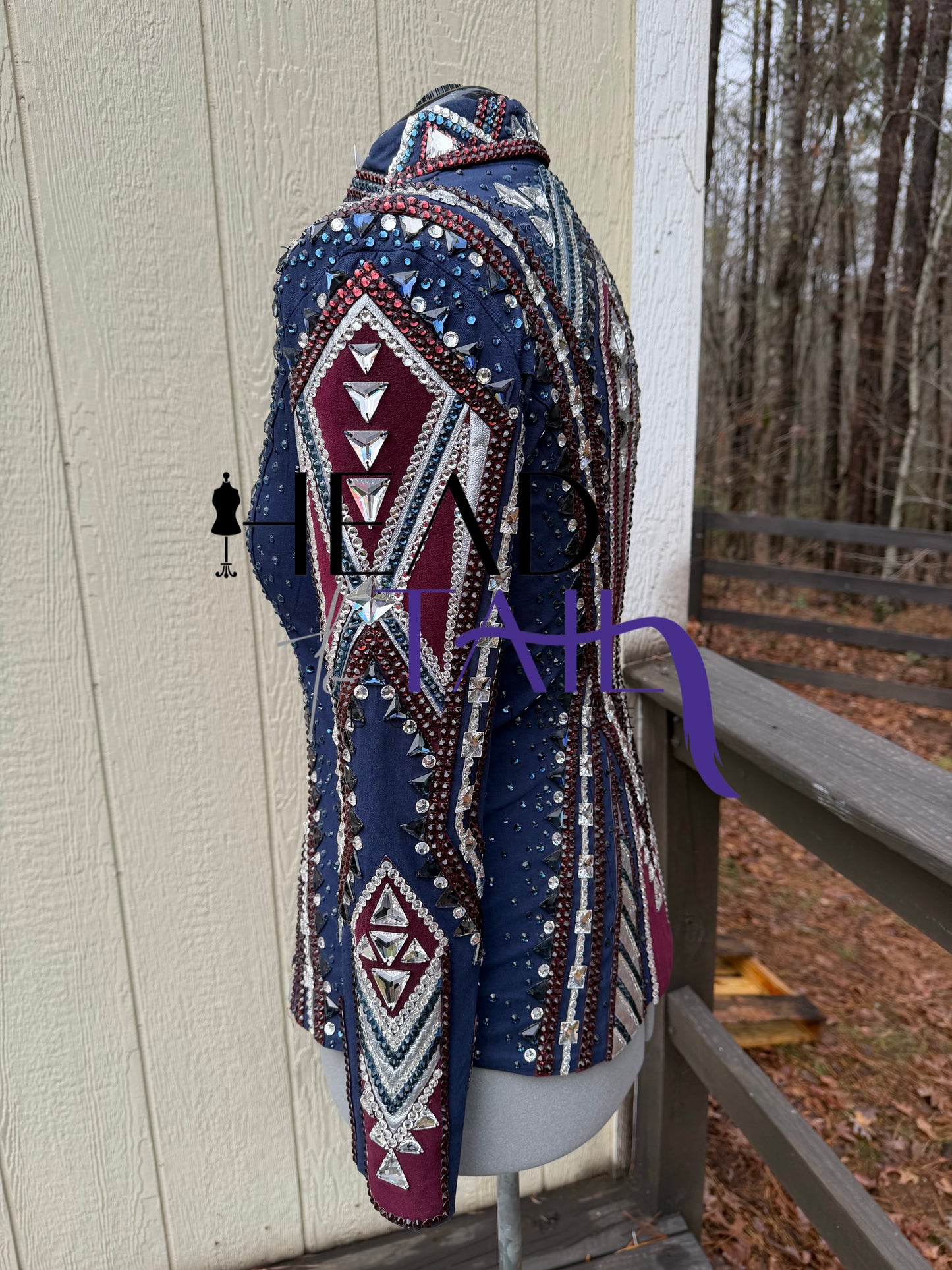 Kevin Garcia Originals Navy, Silver & Burgundy Showmanship Jacket - Apx 12/14