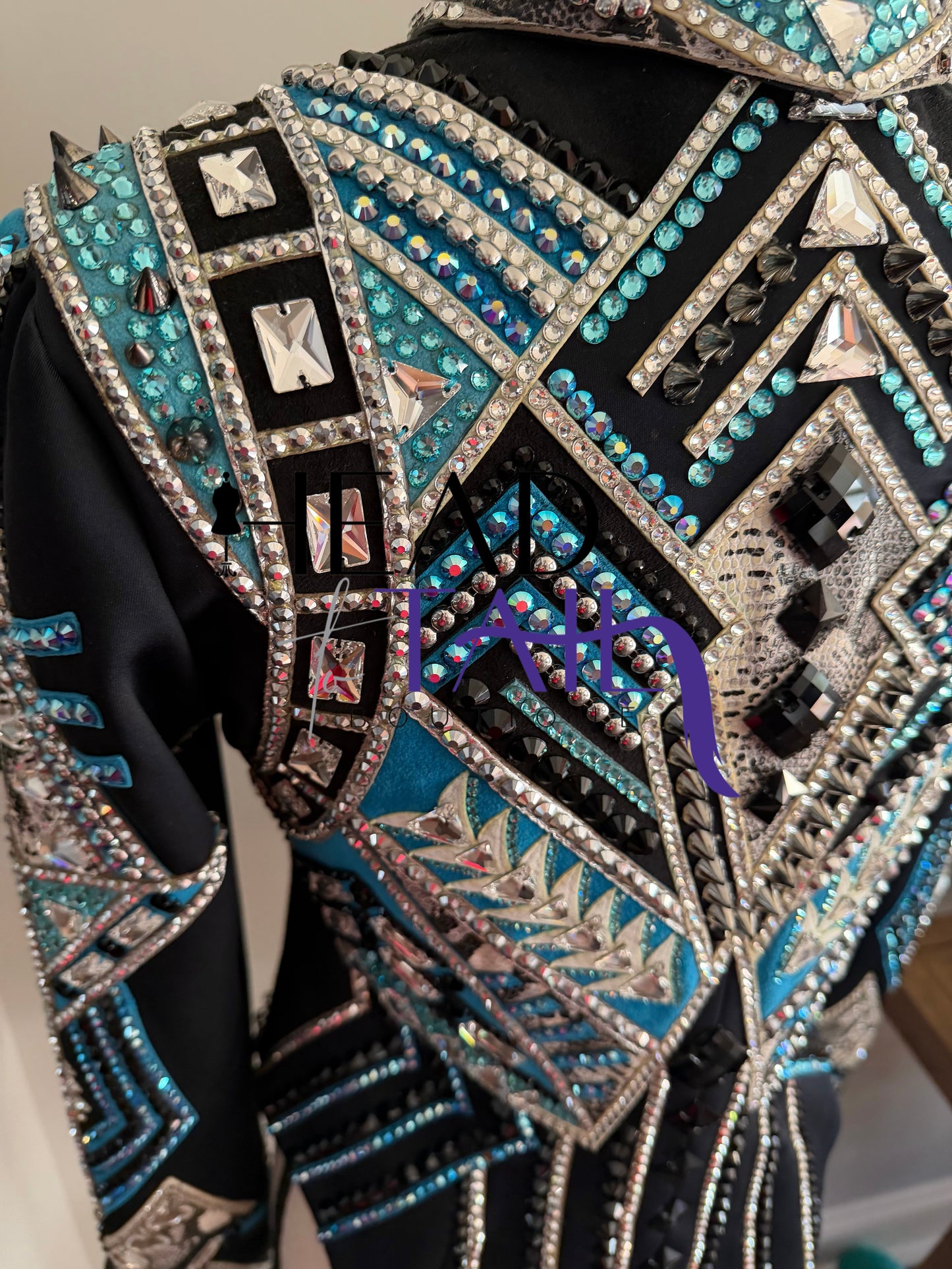 Lindsey James Black w/ Light Blues, Teals & Silver Jckt - YOUTH Large/ADULT X-Small