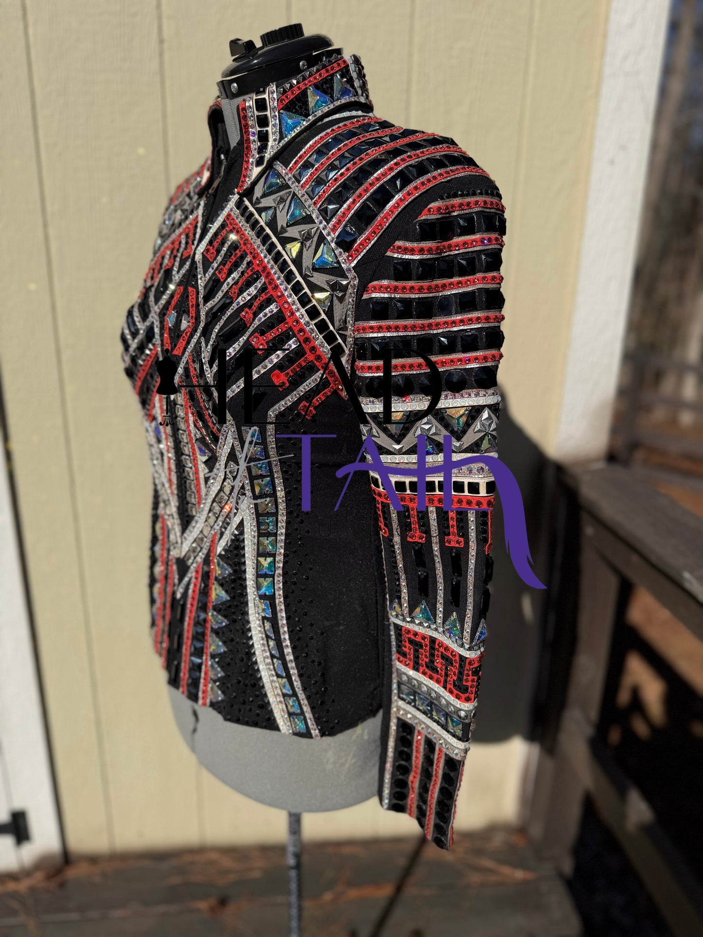 Trudy Black Label Coral, Silver & Black Showmanship Jacket - Large/X-Large