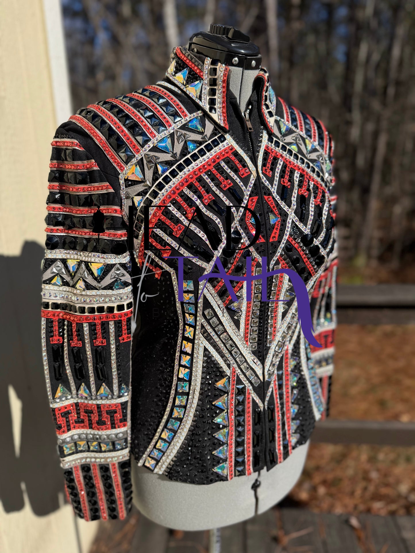 Trudy Black Label Coral, Silver & Black Showmanship Jacket - Large/X-Large