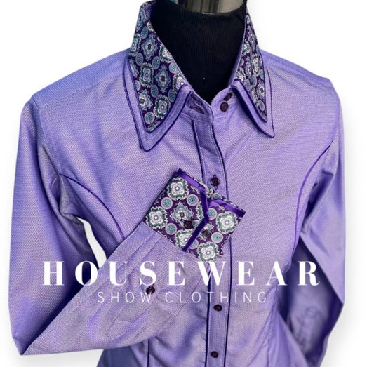 HouseWear Tailored Collection Purple with Purple Pailsey  - Medium