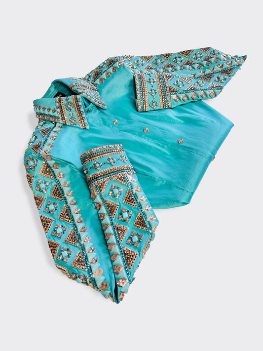 Kevin Garcia Originals Turquoise & Gold Full Sleeve - Size 6