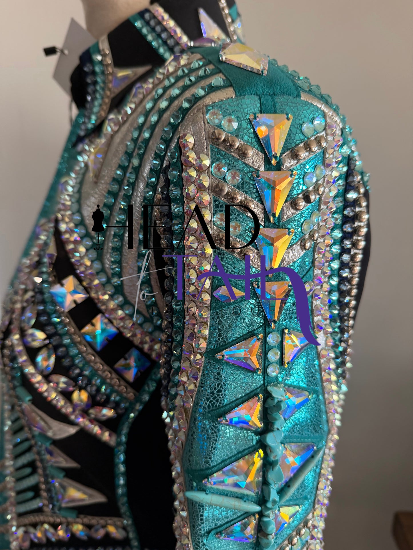 Stella Show Clothing Metallic Teal & Silver Jacket - Small/Medium