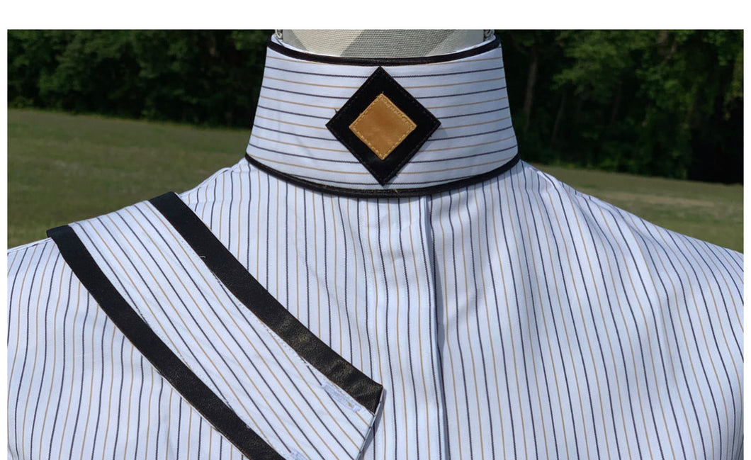 White Base w/Gold & Black Stripes - 2 Collars  - Size 40 (1)