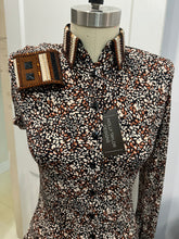 Load image into Gallery viewer, Holly Taylor Designs Brown, Tan &amp; Black Print Day Shirt - Small/Medium
