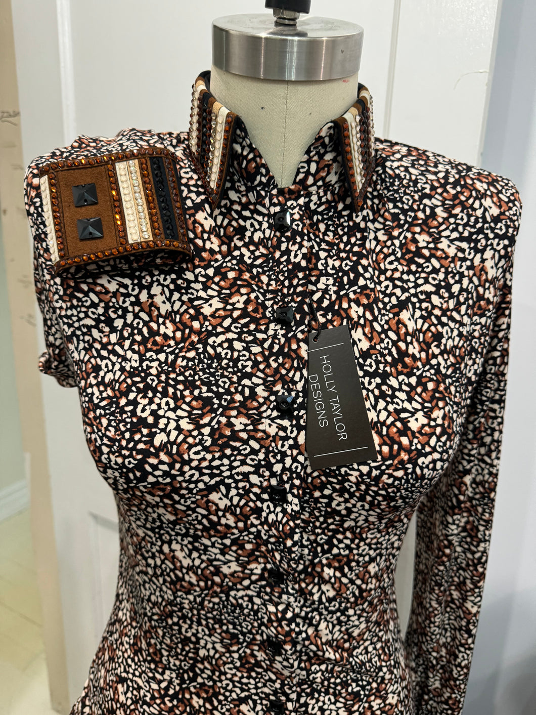 Holly Taylor Designs Brown, Tan & Black Print Day Shirt - Small/Medium