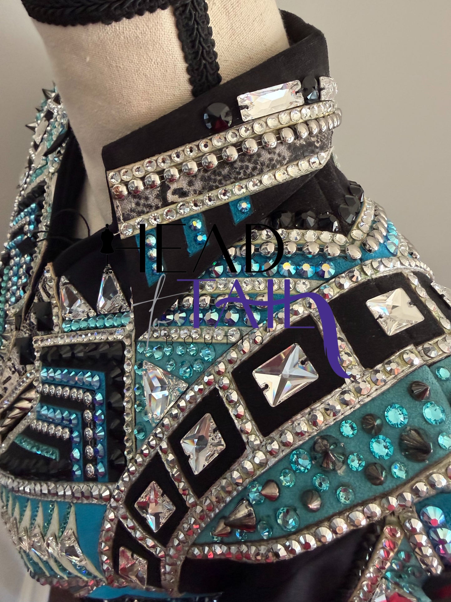 Lindsey James Black w/ Light Blues, Teals & Silver Jckt - YOUTH Large/ADULT X-Small