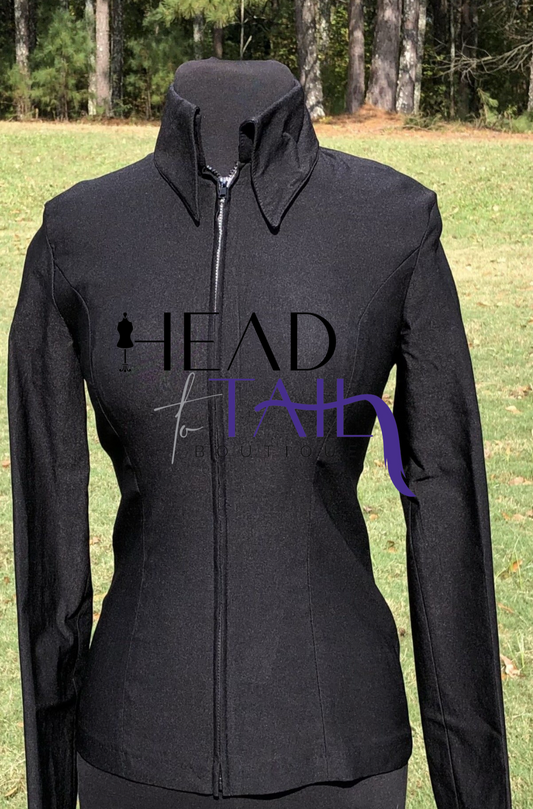 Black Stretch Zip Up - BOGO FINAL SALE