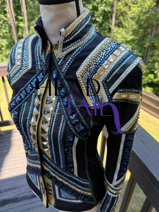 Totally Outfitted Black, Navy, Gold & Silver Jacket - YOUTH