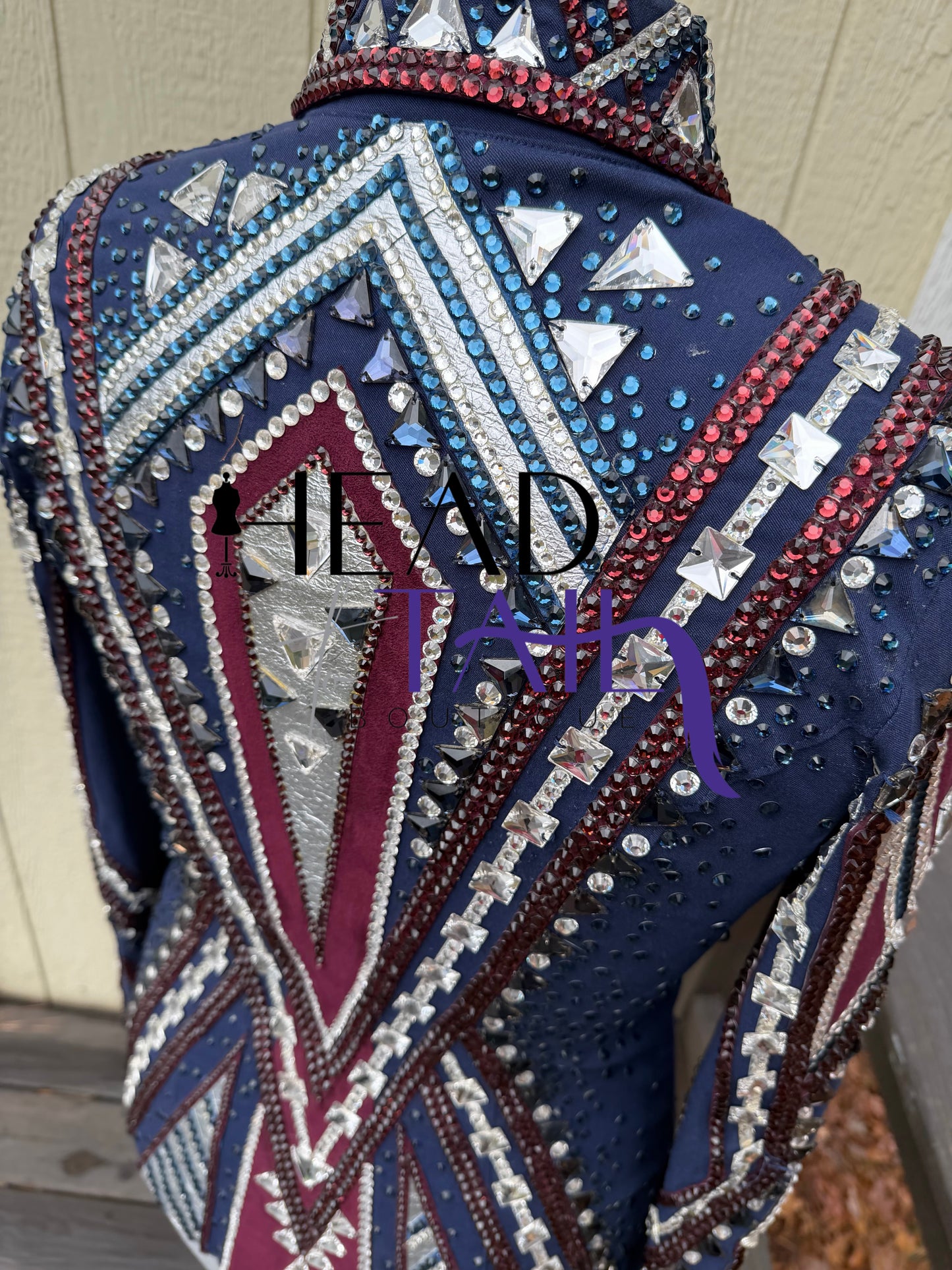 Kevin Garcia Originals Navy, Silver & Burgundy Showmanship Jacket - Apx 12/14