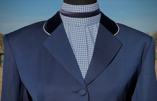 Boo Yah Navy with Double Piping & Velvet - Size 10