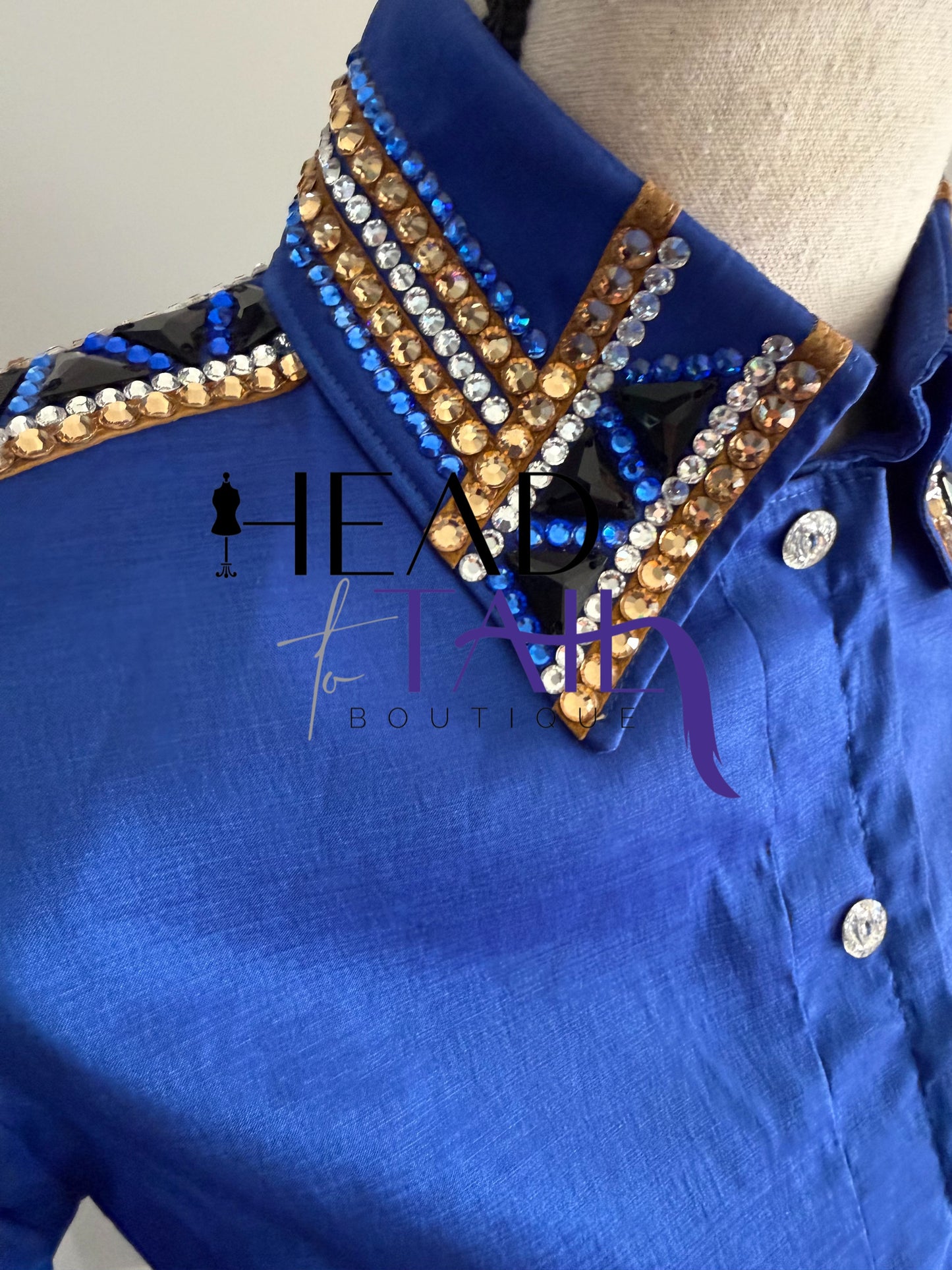 Kevin Garcia Originals Royal Blue, Gold, Crystal & Black Full Sleeve - Ape 8/10