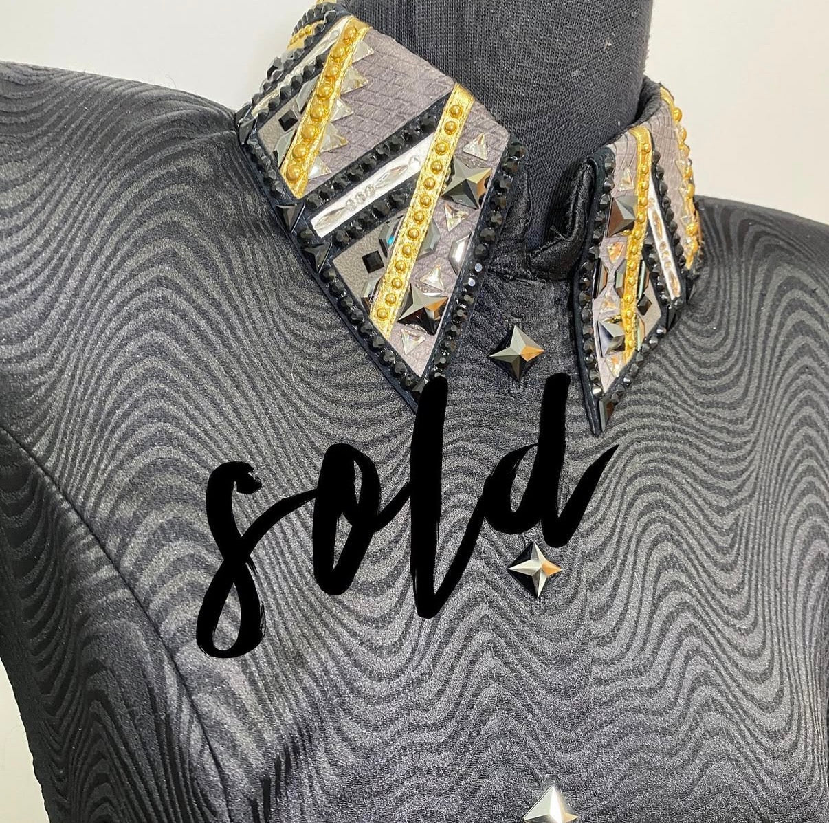 Lindsey James Black Print w/ Gold & Grey - Small