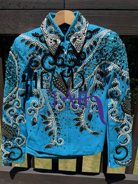 Lindsey James Show Sky Blue, Black & Silver Jacket - YOUTH