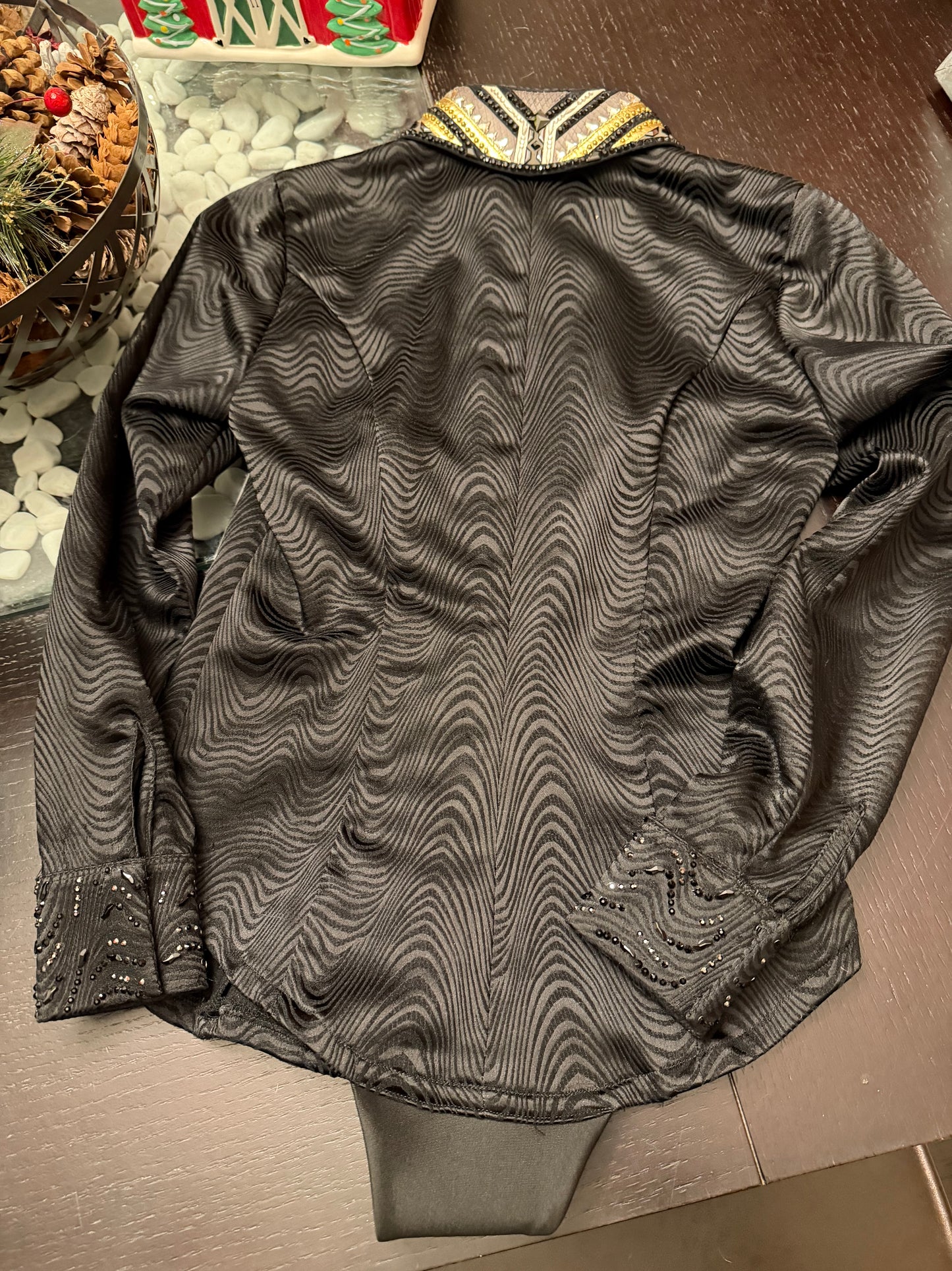 Lindsey James Black Print w/ Gold & Grey - Small