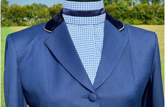 Boo Yah Navy Floral Print and Navy Velvet w/ Navy/White Piping- Size 6