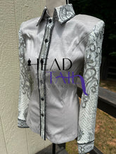 Load image into Gallery viewer, Unbridled Couture Silver Day Shirt - XSmall/Small
