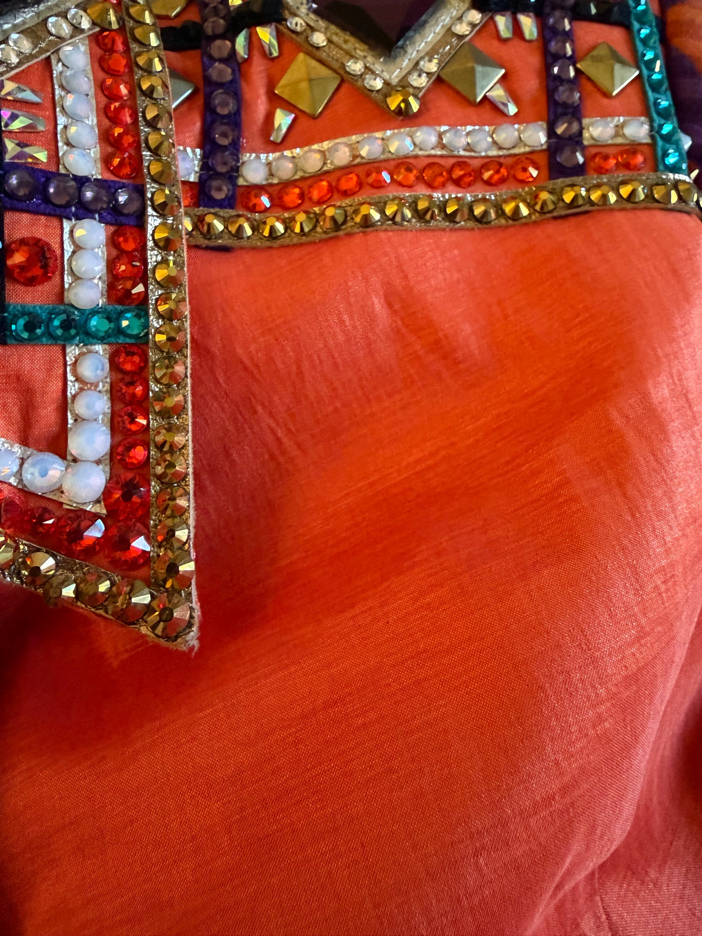 Private Label Show Apparel Orange and Multi-Color Sleeves - X-Small/Small - FINAL SALE