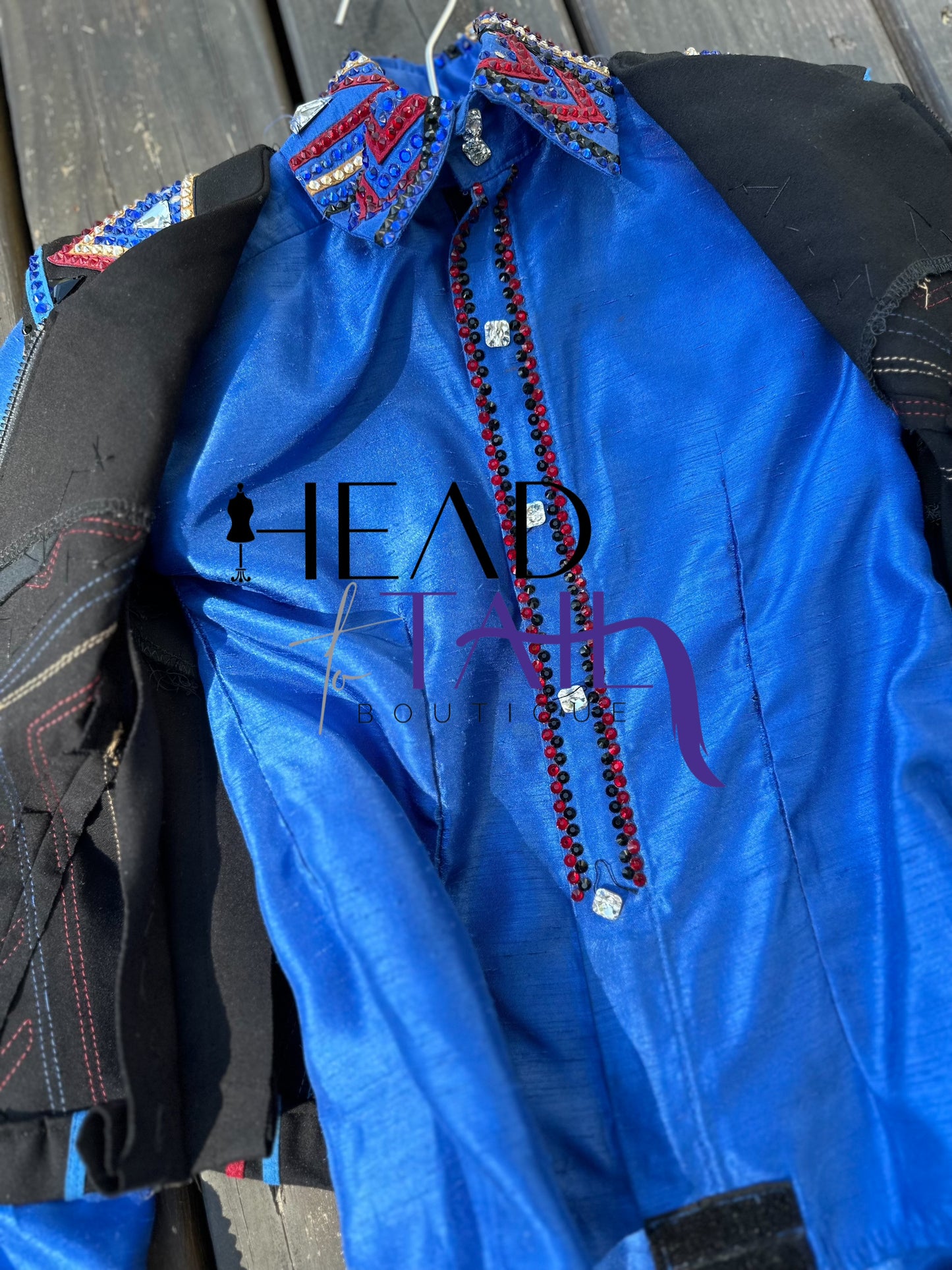 One of a kind Royal Blue, Red, Gold Vest Set - YOUTH - FINAL SALE