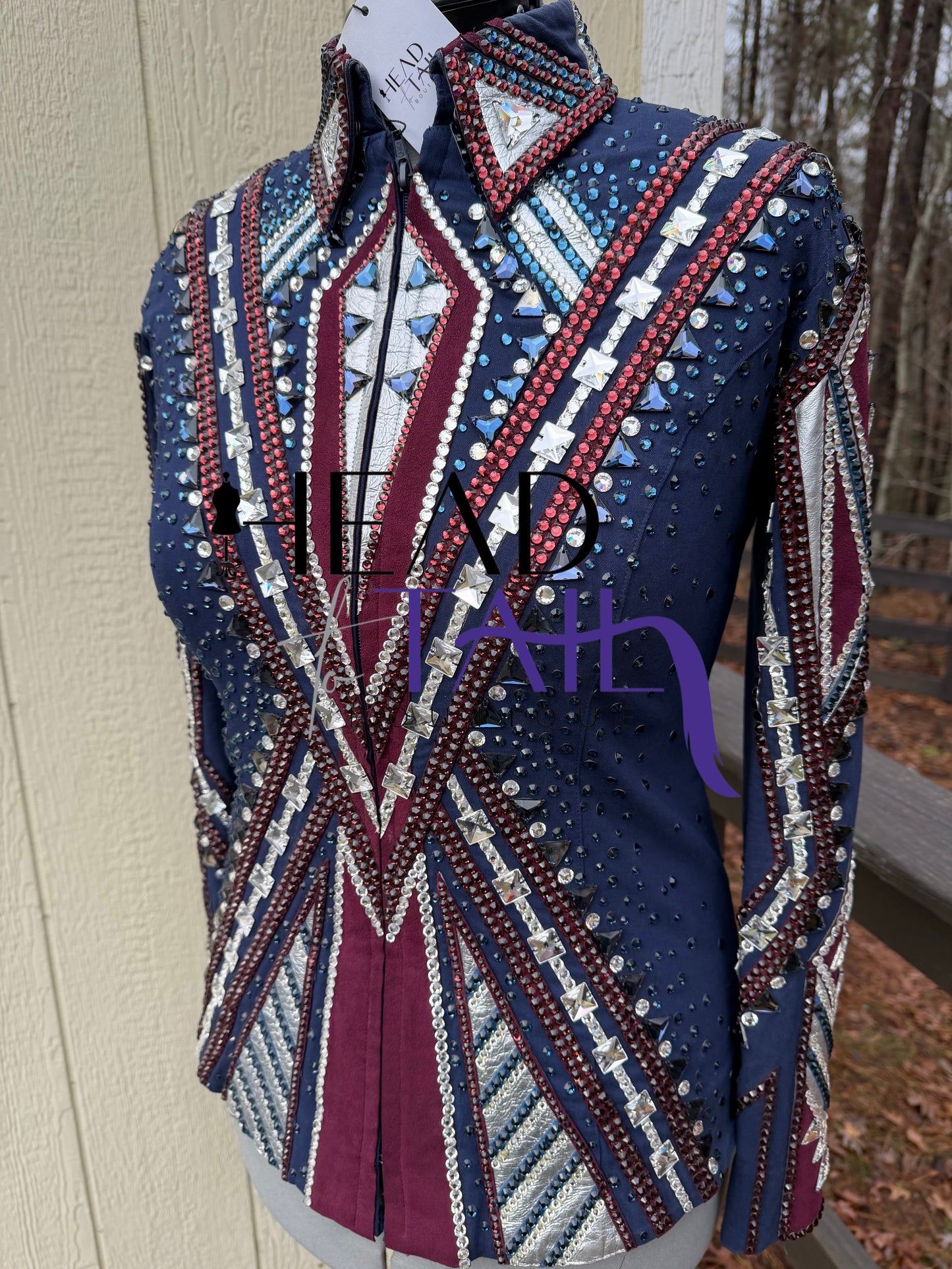 Kevin Garcia Originals Navy, Silver & Burgundy Showmanship Jacket - Apx 12/14