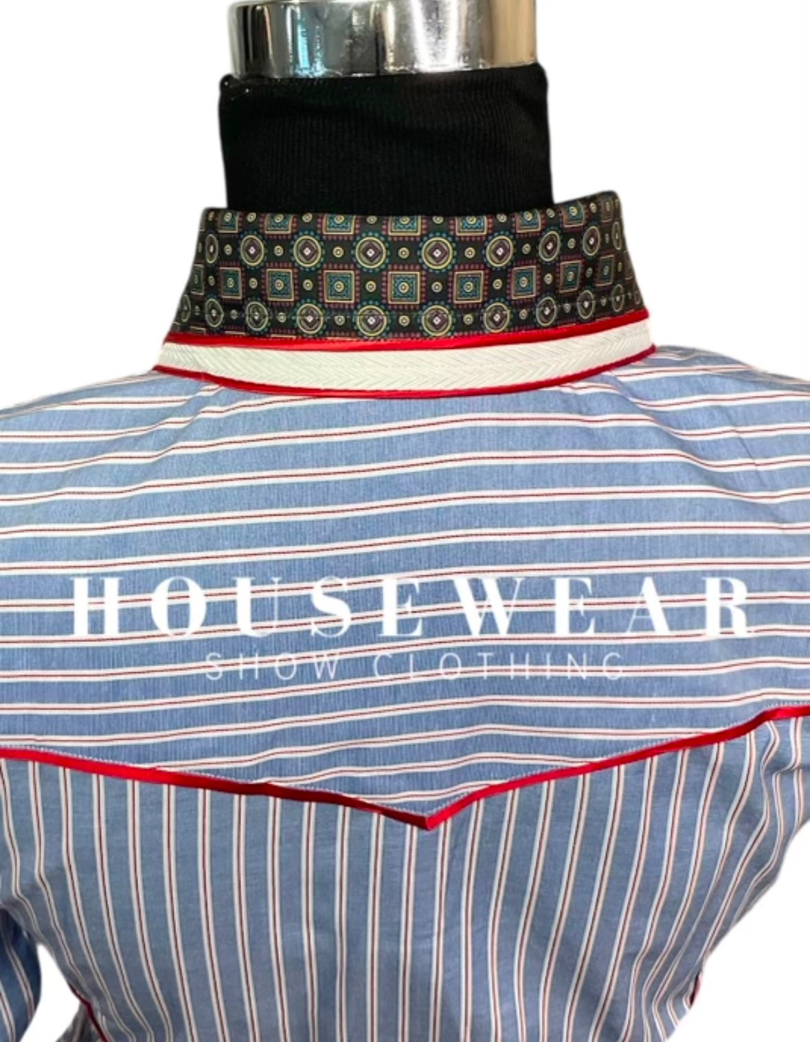 HouseWear Tailored Collection Blue & White Stripe + Red and Print - Medium