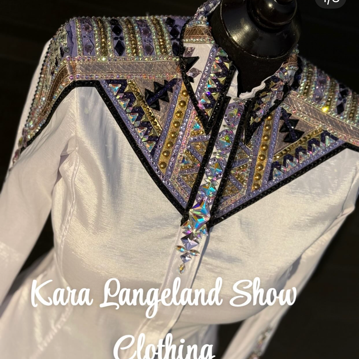 Kara Langeland White, Lilac & Gold 1/2 Sleeve - Medium/Large
