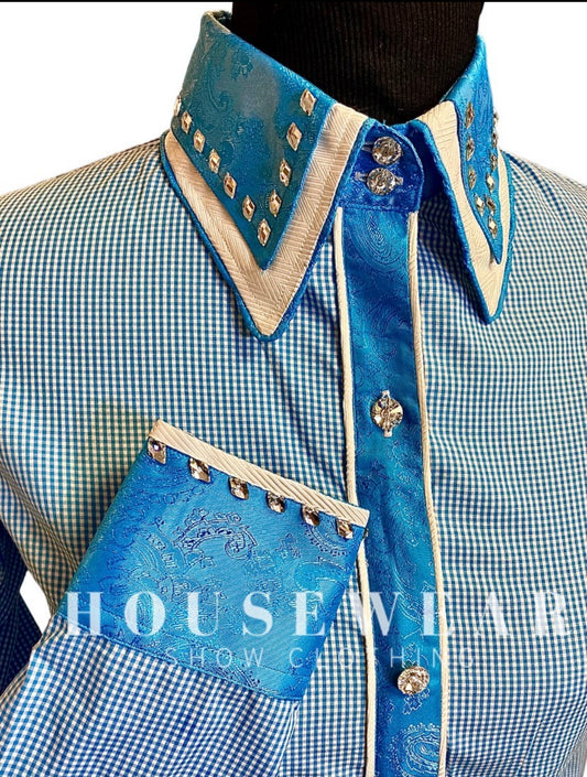 HouseWear Tailored Collection Teal Blue w/ Crystals - Medium