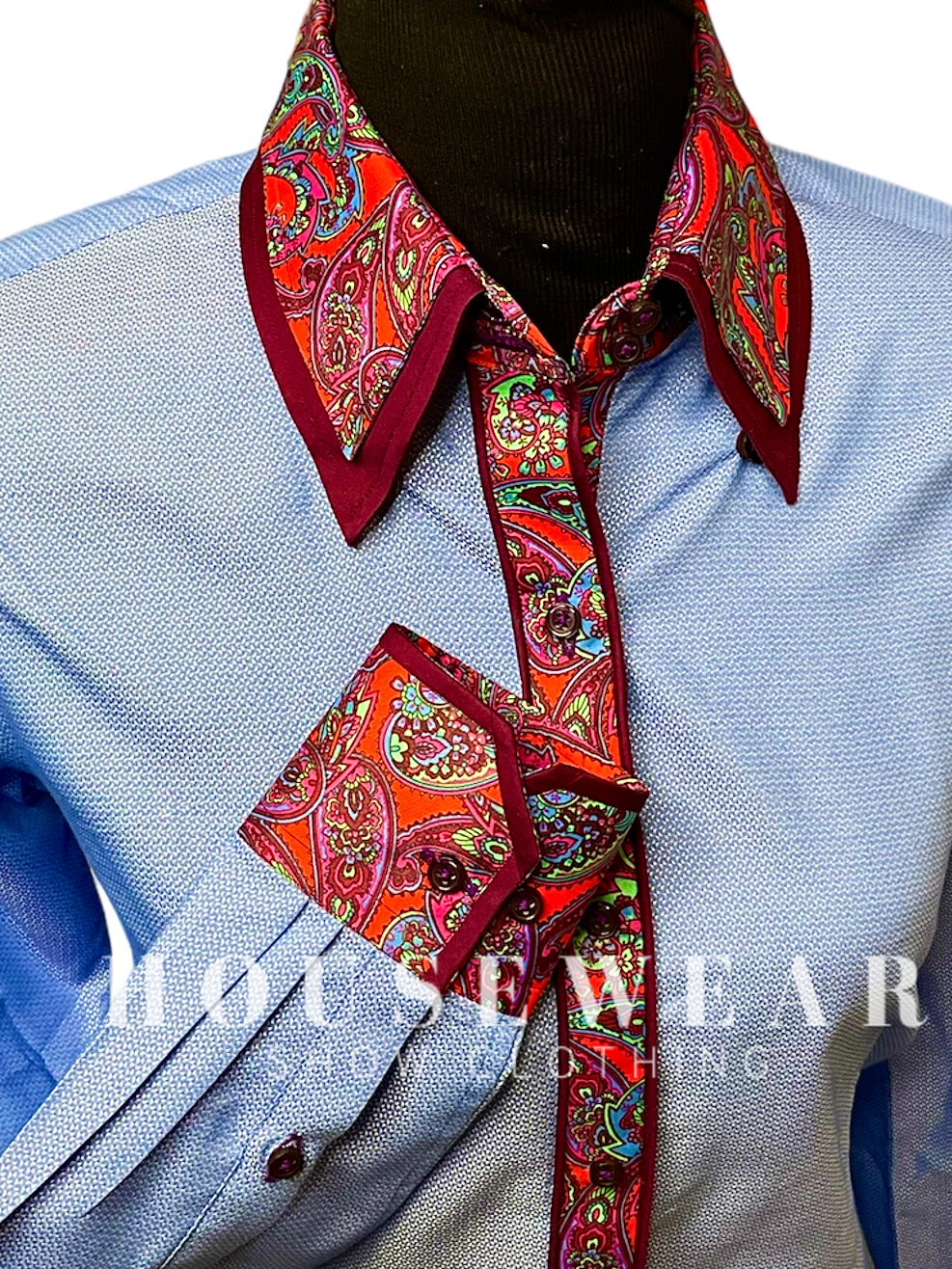 HouseWear Tailored Collection Light Blue Vibrant Paisley- Medium
