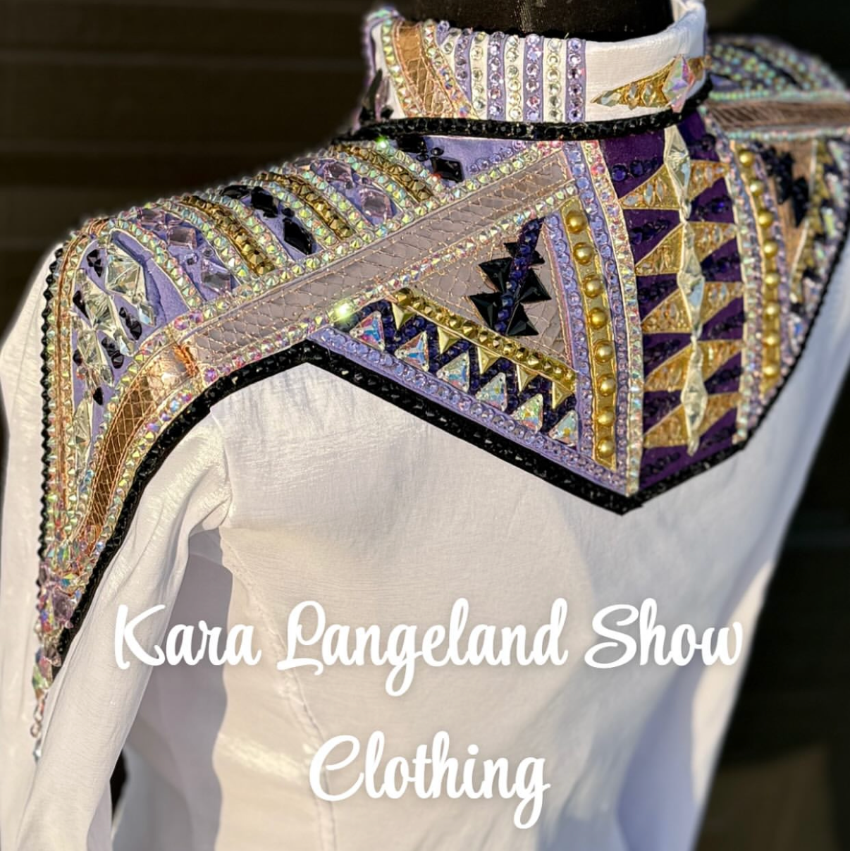 Kara Langeland White, Lilac & Gold 1/2 Sleeve - Medium/Large