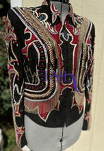 Load image into Gallery viewer, Paula&#39;s Place Red, Black &amp; Gold Jacket - Large
